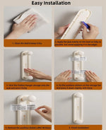 Clothing Rack Wall-Mounted Dual Rods Height-Adjustable ABS Plastic