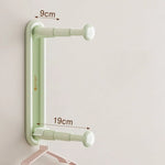 Clothing Rack Wall-Mounted Dual Rods Height-Adjustable ABS Plastic