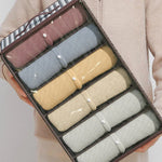 Clothing Storage Box Clear Lid 6 Compartments Stackable