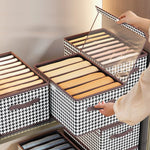 Clothing Storage Box Clear Lid 6 Compartments Stackable