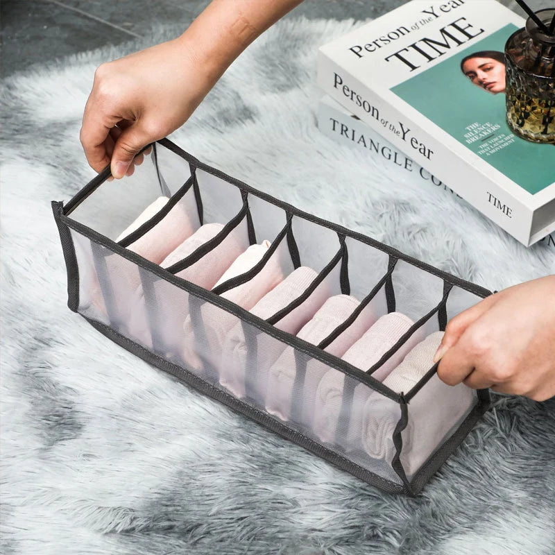 Clothing Storage Organizer Compartmented Foldable Mesh