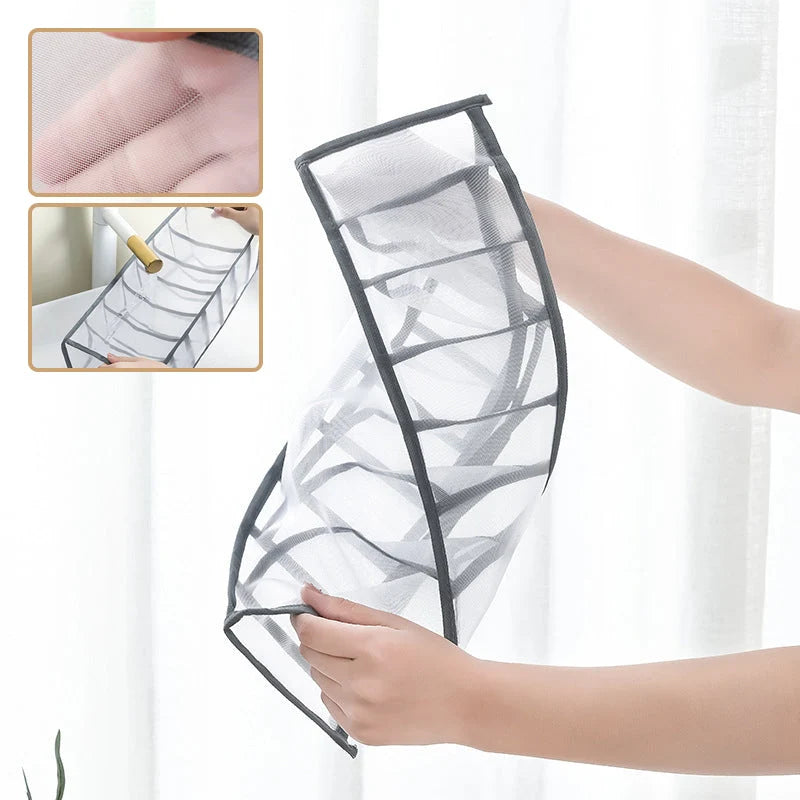 Clothing Storage Organizer Compartmented Foldable Mesh