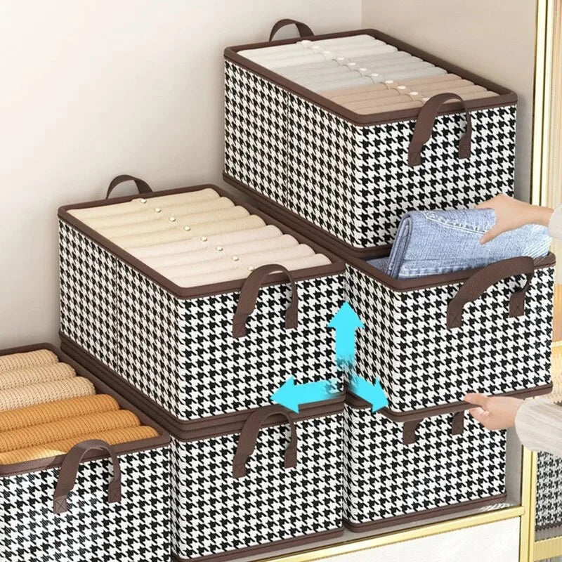 Clothing Storage Organizer Foldable Stackable With Handles