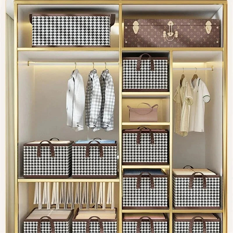 Clothing Storage Organizer Foldable Stackable With Handles