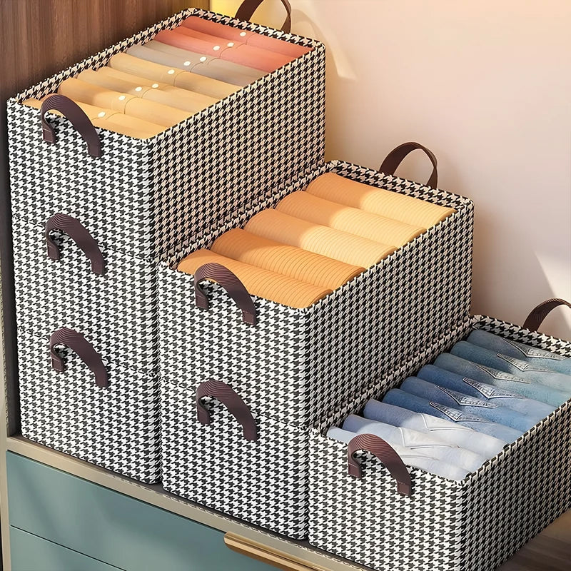 Clothing Storage Organizer Foldable Stackable With Handles