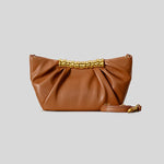 Clutch Bag Leather Foldover Design Detachable Strap