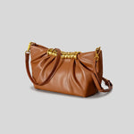 Clutch Bag Leather Foldover Design Detachable Strap