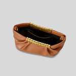 Clutch Bag Leather Foldover Design Detachable Strap