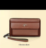 Clutch Wallet Faux Leather Dual Zip 14 Card Slots