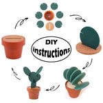 Coaster Set Cactus-Shaped Non-Slip Heat-Resistant with Storage Holder