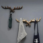 Coat Rack Rustic Antler Wall-Mounted Multiple Hooks