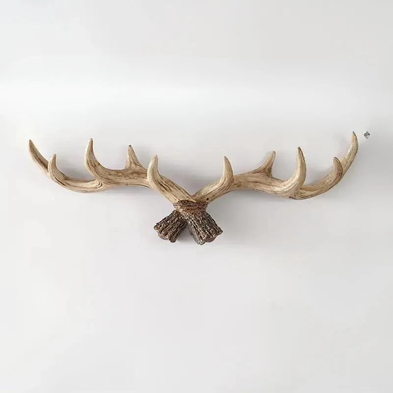 Coat Rack Rustic Antler Wall-Mounted Multiple Hooks