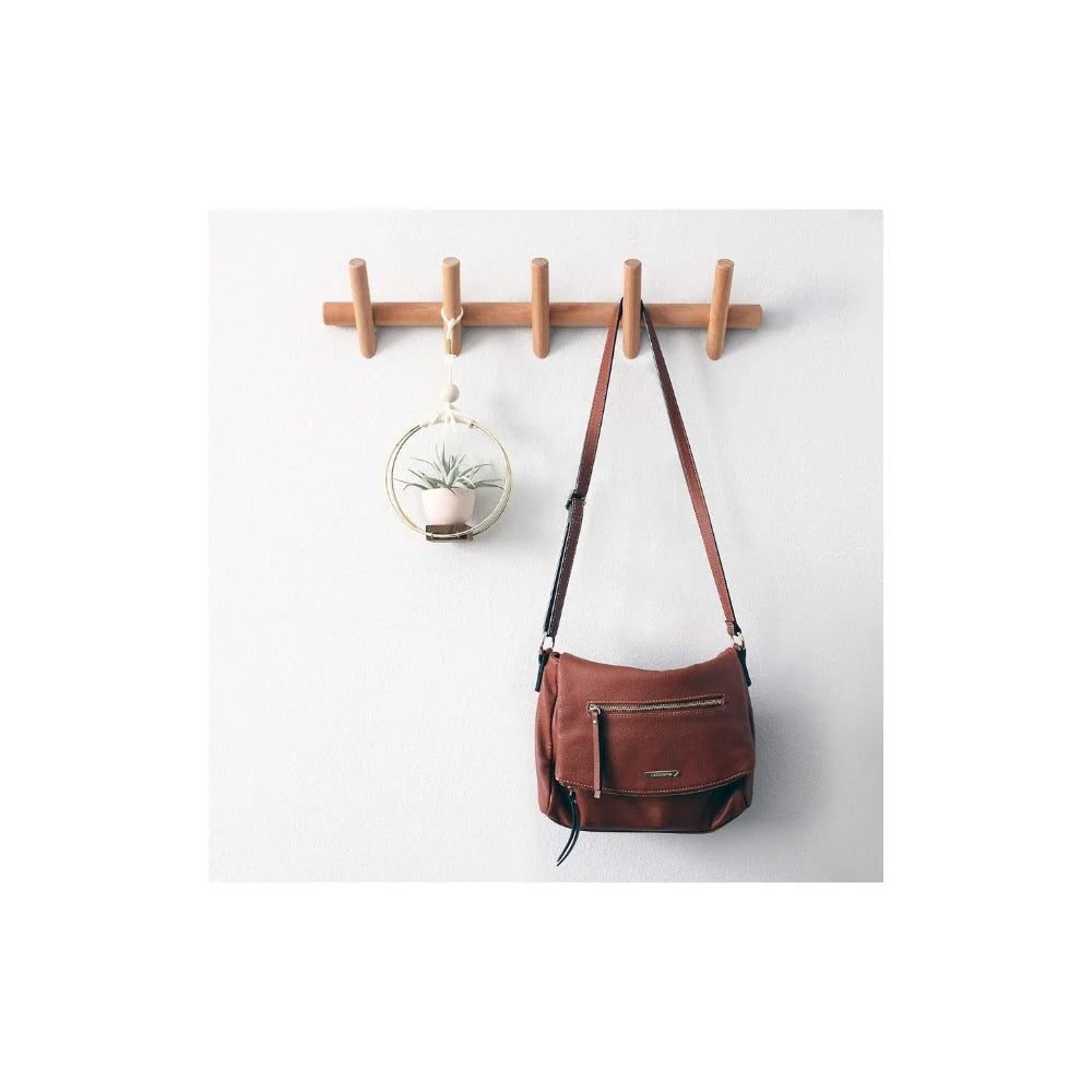 Coat Rack Wall-Mounted Wooden Entryway Organizer