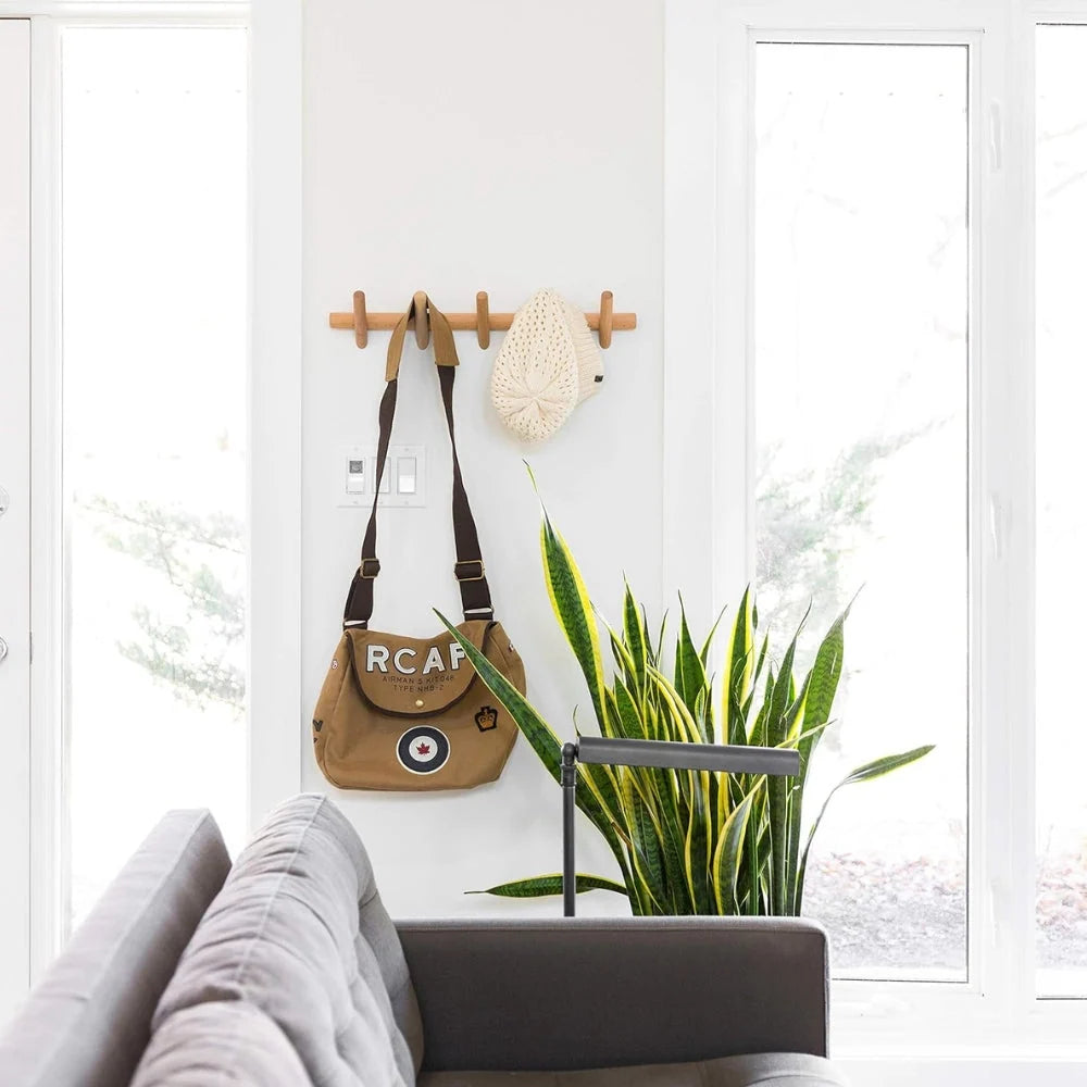 Coat Rack Wall-Mounted Wooden Entryway Organizer