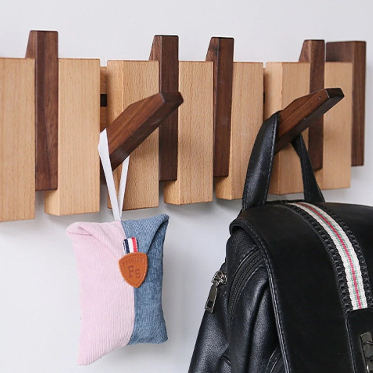 Coat Stand Piano-Inspired Handcrafted Wood 4–10 Hooks