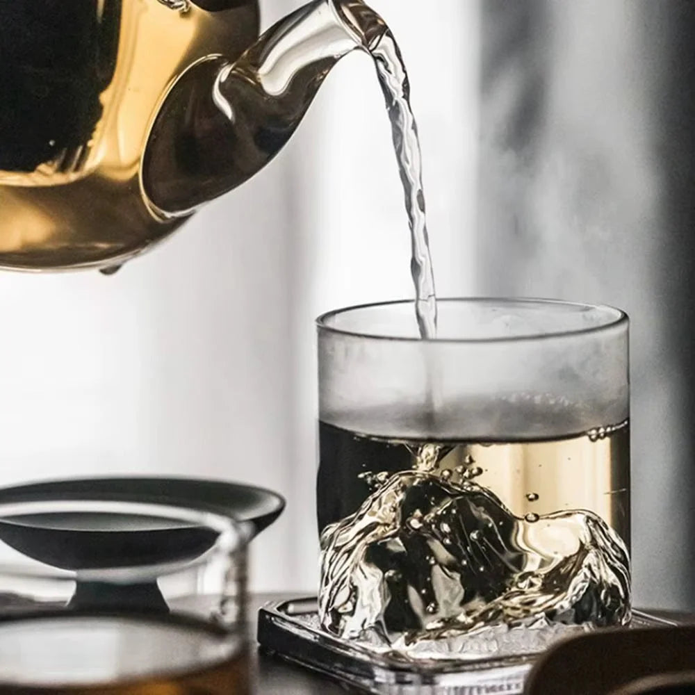 Cocktail Glass Crystal Mountain-Inspired Wide Bowl 6.8 fl oz