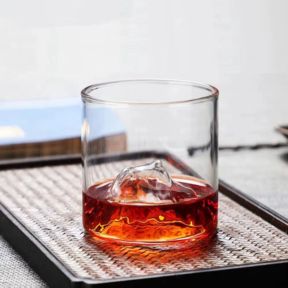 Cocktail Glass Crystal Mountain-Inspired Wide Bowl 6.8 fl oz