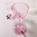 Cocktail Glass Pink Flamingo Stem Clear Glass