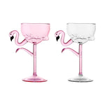Cocktail Glass Pink Flamingo Stem Clear Glass