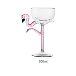 Cocktail Glass Pink Flamingo Stem Clear Glass