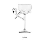 Cocktail Glass Pink Flamingo Stem Clear Glass