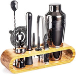 Cocktail Shaker Set Stainless Steel 10-Piece With Storage Stand