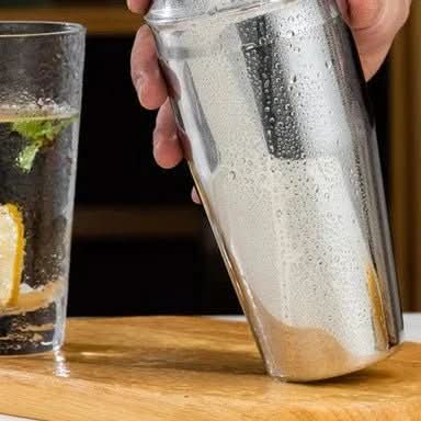 Cocktail Shaker Set Stainless Steel 10-Piece With Storage Stand