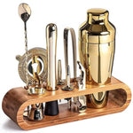 Cocktail Shaker Set Stainless Steel 10-Piece With Storage Stand