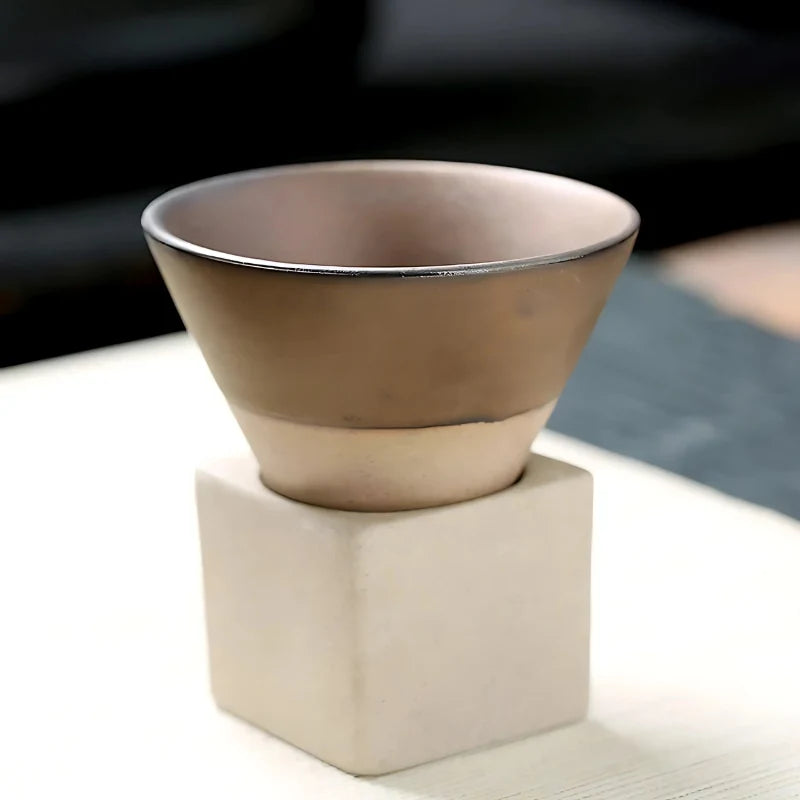 Coffee Cup Set Ceramic 3.4 Oz With Holder