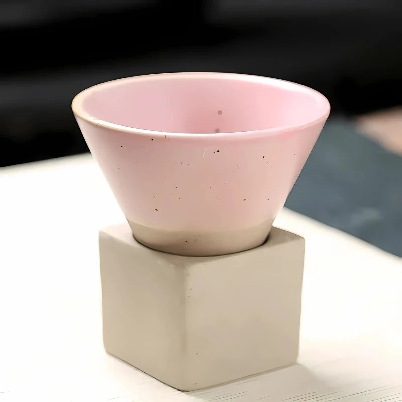 Coffee Cup Set Ceramic 3.4 Oz With Holder