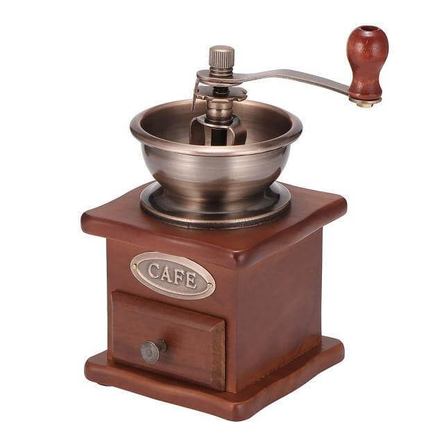 Coffee Grinder Wooden Hand Crank Adjustable Grind