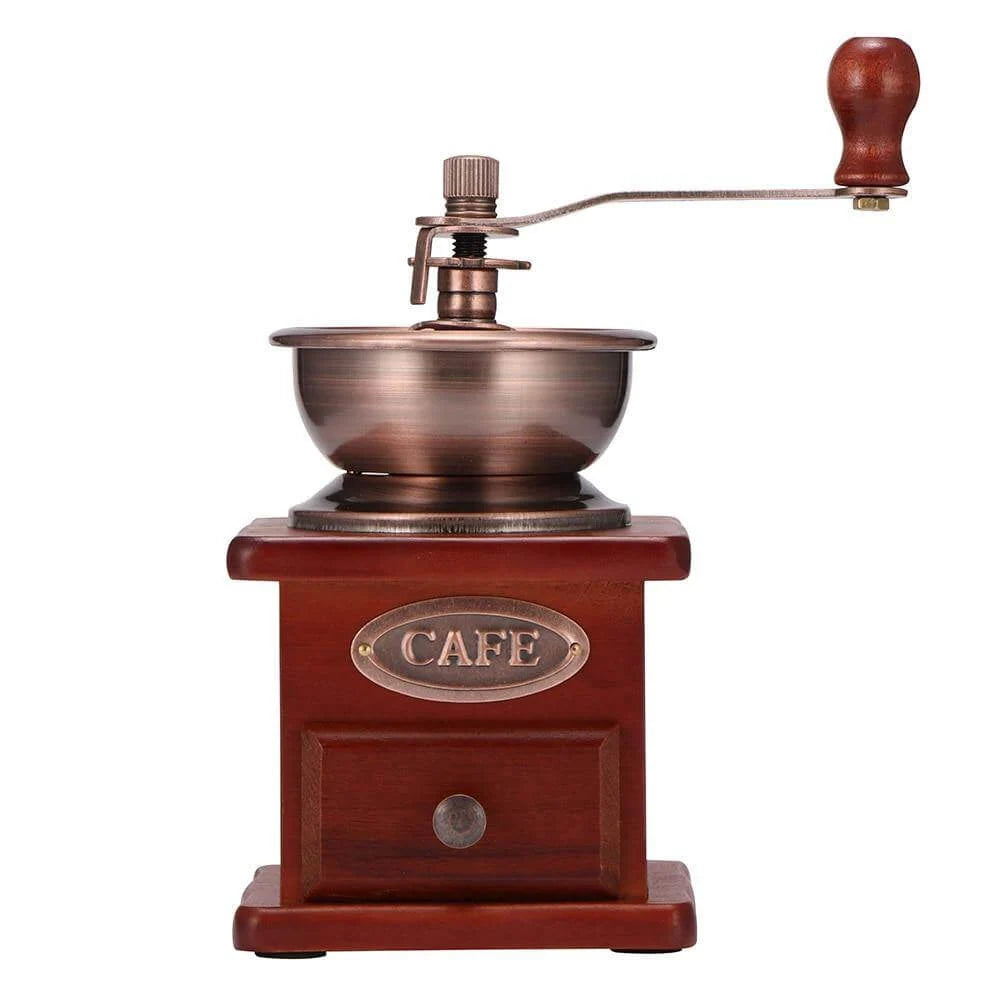 Coffee Grinder Wooden Hand Crank Adjustable Grind