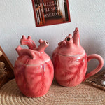 Coffee Mug Anatomical Heart Design With Matching Lid And Straw