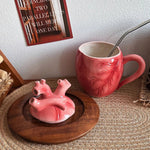 Coffee Mug Anatomical Heart Design With Matching Lid And Straw