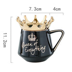 Coffee Mug Ceramic Crown Lid & Spoon Set