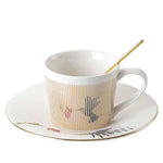 Coffee Mug Ceramic Stainless Steel Reflective Design 10.1 Oz