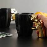 Coffee Mug Porcelain Ceramic Revolver Grip 11.8 Oz