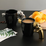 Coffee Mug Porcelain Ceramic Revolver Grip 11.8 Oz