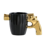 Coffee Mug Porcelain Ceramic Revolver Grip 11.8 Oz