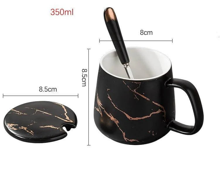 Coffee Mug Set Porcelain Marble Design