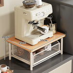 Coffee Organizer Wooden Top Two Slide-Out Mesh Baskets
