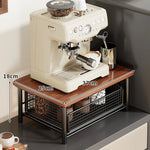 Coffee Organizer Wooden Top Two Slide-Out Mesh Baskets