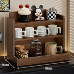 Coffee Station Organizer Three-Tier Engineered Wood Countertop Shelf