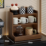 Coffee Station Organizer Three-Tier Engineered Wood Countertop Shelf