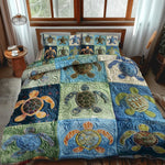Comforter Set Quilted Ocean Wave Reversible Hypoallergenic