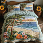 Comforter Set Quilted Ocean Wave Reversible Hypoallergenic