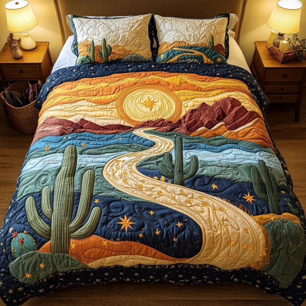Comforter Set Quilted Ocean Wave Reversible Hypoallergenic