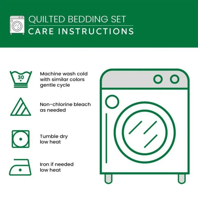 Comforter Set Quilted Ocean Wave Reversible Hypoallergenic