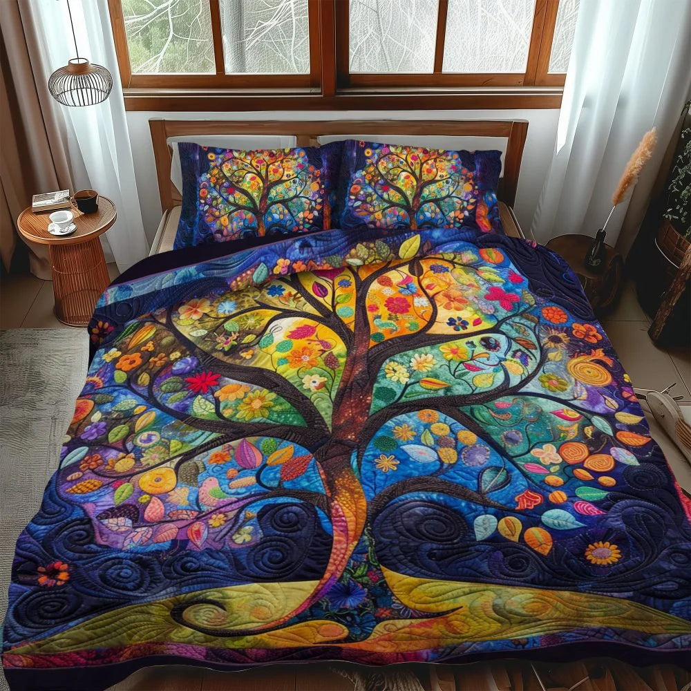 Comforter Set Quilted Ocean Wave Reversible Hypoallergenic