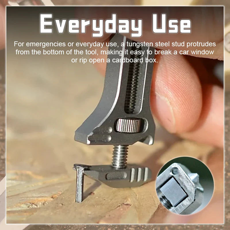 Compact Multi-Tool Titanium Alloy Adjustable Wrench & Caliper Ruler